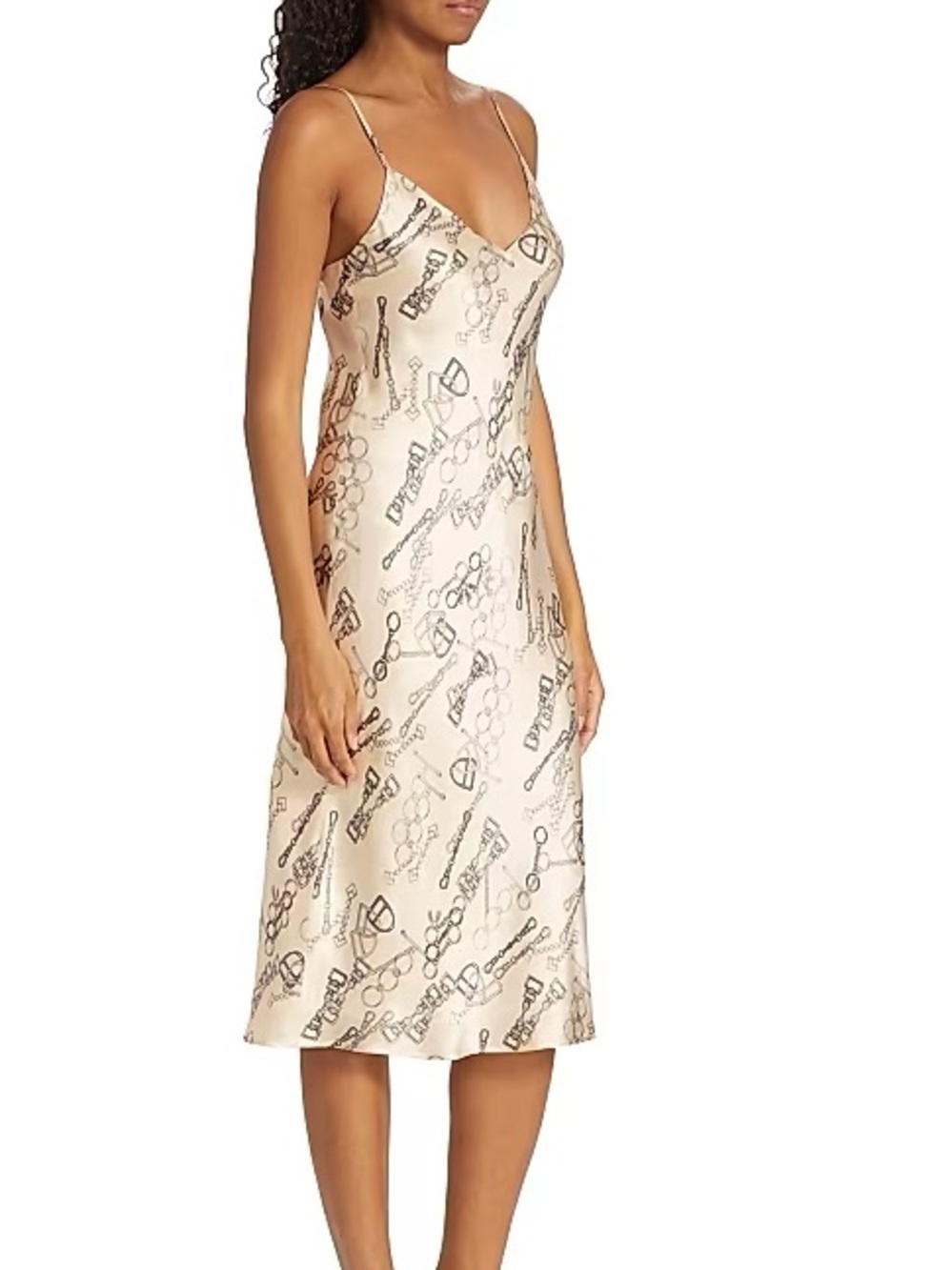 L’AGENCE Jodie chain print silk slip dress  size 8